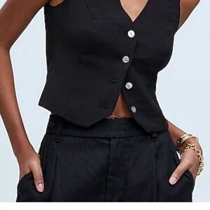 Madewell Black Cropped Vest